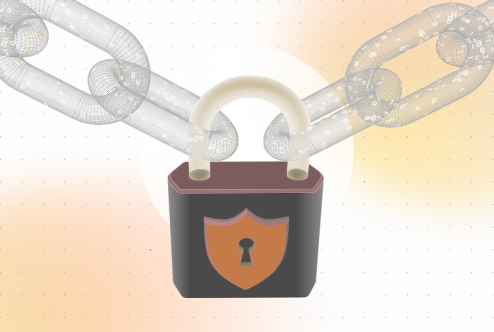 Orange gradient with shades of blue